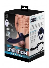 Черный полый страпон с вибрацией Erection Agents - 24,1 см. - NMC - купить с доставкой в Перми