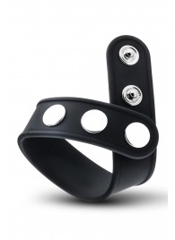 Черное эрекционное кольцо на кнопках - Blush Novelties - в Перми купить с доставкой