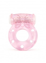 Розовое эрекционное виброкольцо с бабочкой - 1137 - в Перми купить с доставкой