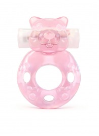 Розовое эрекционное виброкольцо в форме мишки - 1137 - в Перми купить с доставкой