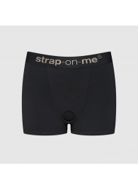 Черные трусики-боксеры для фиксации насадок Strap-on-me Harness Lingerie Allure - size L - Strap-on-me - купить с доставкой в Перми