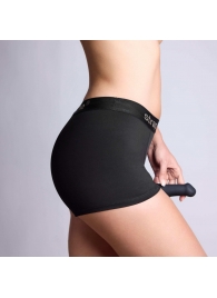 Черные трусики-боксеры для фиксации насадок Strap-on-me Harness Lingerie Allure - size XL - Strap-on-me - купить с доставкой в Перми