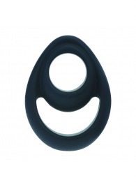 Черное эрекционное кольцо Double Ergo Silicone Cockring - Shots Media BV - в Перми купить с доставкой