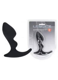 Черная анальная пробка для массажа простаты Double Ripple Silicone Prostate Massager - Shots Media BV - в Перми купить с доставкой
