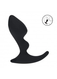 Черная анальная пробка для массажа простаты Double Ripple Silicone Prostate Massager - Shots Media BV - в Перми купить с доставкой