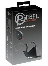 Черная вибронасадка для эрекции и стимуляции мошонки Cock ring with RC ball massager - Orion - в Перми купить с доставкой