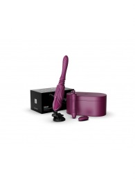 Фиолетовая секс-машина с функцией нагрева, насадками и присоской Sesh - Zalo - купить с доставкой в Перми