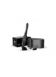 Черная секс-машина с функцией нагрева, насадками и присоской Sesh - Zalo - купить с доставкой в Перми