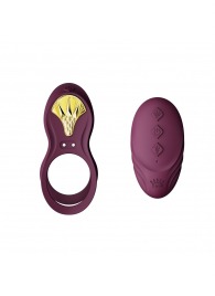 Фиолетовое эрекционное виброкольцо Bayek с пультом ДУ - Zalo - в Перми купить с доставкой