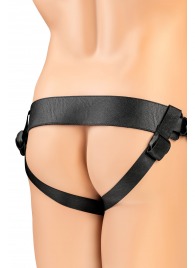 Телесный фаллопротез на черных ремнях Conall - 15 см. - ToyFa - купить с доставкой в Перми