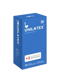 Классические презервативы Unilatex Natural Plain - 12 шт. + 3 шт. в подарок - Unilatex - купить с доставкой в Перми