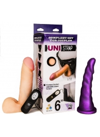 Вибрострапон с двумя насадками UniStrap - 18 и 18 см. - LOVETOY (А-Полимер) - купить с доставкой в Перми