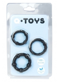 Набор из 3 чёрных эрекционных колец A-toys - A-toys - в Перми купить с доставкой