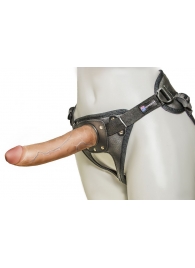 Насадка-фаллоимитатор на кожаных трусиках Harness Ultra Realistic 7  - 18 см. - LOVETOY (А-Полимер) - купить с доставкой в Перми