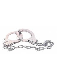 Наручники из металла с длинной цепочкой CHROME HANDCUFFS METAL HANDCUFFS W. KEY - NMC - купить с доставкой в Перми