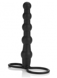 Насадка на пенис для двойного проникновения Silicone Beaded Double Rider - 14 см. - California Exotic Novelties - в Перми купить с доставкой