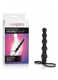 Насадка на пенис для двойного проникновения Silicone Beaded Double Rider - 14 см. - California Exotic Novelties - в Перми купить с доставкой