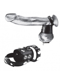 Утяжка на пенис и мошонку Cock Ring With 1.5  Ball Stretcher And Optional Weight Ring - BlueLine - купить с доставкой в Перми