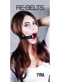 Чёрный кожаный чокер-кляп Tyra Black - Rebelts - купить с доставкой в Перми