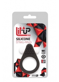 Чёрное эрекционное кольцо LIT-UP SILICONE STIMU RING 1 BLACK - Dream Toys - в Перми купить с доставкой