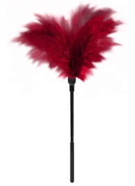 Пластиковая метелочка с красными пёрышками Small Feather Tickler - 32 см. - Blush Novelties - купить с доставкой в Перми