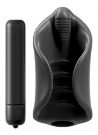 Чёрный мастурбатор Vibrating Silicone Stimulator с вибрацией - Pipedream - в Перми купить с доставкой