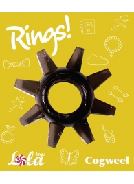 Чёрное эрекционное кольцо Rings Cogweel - Lola Games - в Перми купить с доставкой