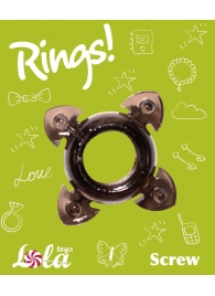 Чёрное эрекционное кольцо Rings Screw - Lola Games - в Перми купить с доставкой