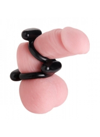 Двойное эрекционное кольцо Dual Stretch To Fit Cock and Ball Ring - XR Brands - в Перми купить с доставкой