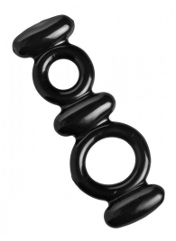 Двойное эрекционное кольцо Dual Stretch To Fit Cock and Ball Ring - XR Brands - в Перми купить с доставкой