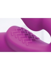 Ярко-розовый безремневой вибрострапон Evoke Vibrating Strapless Silicone Strap-on Dildo - XR Brands - купить с доставкой в Перми