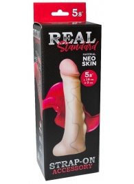 Реалистичная насадка с мошонкой REAL Standard - 18 см. - LOVETOY (А-Полимер) - купить с доставкой в Перми