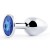 Анальное украшение BUTT PLUG  Small с синим кристаллом - 7 см. - Anal Jewelry Plug - купить с доставкой в Перми