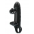 Черная вибронасадка на пенис с подхватом мошонки - 20 см. - Baile - в Перми купить с доставкой