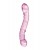 Двусторонний розовый фаллос  с рёбрами и точками - 19,5 см. - Sexus