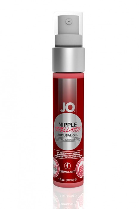 Возбуждающий гель JO Nipple Titillator Electric Strawberry - 30 мл. - System JO - купить с доставкой в Перми