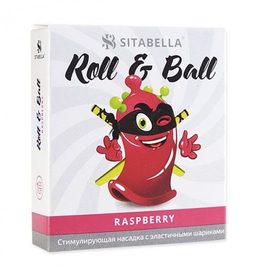 Стимулирующий презерватив-насадка Roll   Ball Raspberry - Sitabella - купить с доставкой в Перми