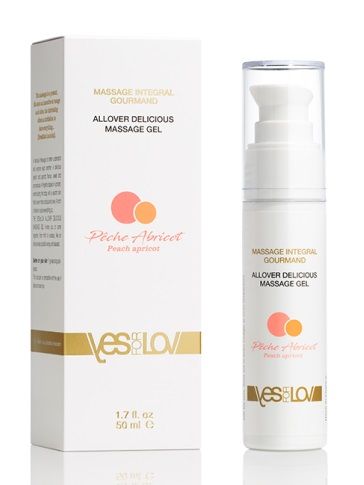Универсальный массажный гель-смазка Allover Delicious Massage Gel с ароматом персика и аброкоса - 50 мл. - YESforLOV - купить с доставкой в Перми