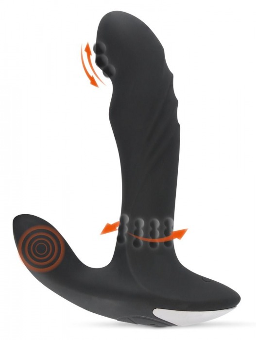 Черный вибромассажер простаты с функцией римминга Plug with Perineum Stimulator - 16,6 см. - Orion - в Перми купить с доставкой
