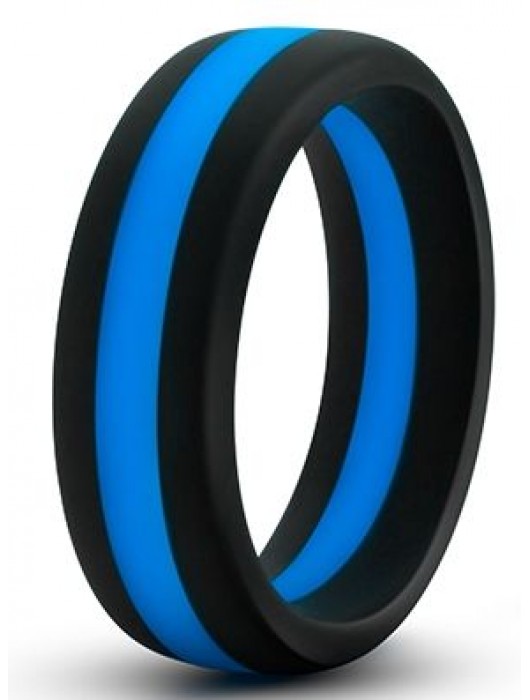 Черно-синее эрекционное кольцо Silicone Go Pro Cock Ring - Blush Novelties - в Перми купить с доставкой