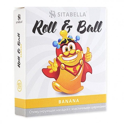 Стимулирующий презерватив-насадка Roll   Ball Banana - Sitabella - купить с доставкой в Перми