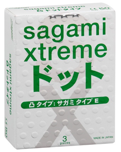 Презервативы Sagami Xtreme SUPER DOTS с точками - 3 шт. - Sagami - купить с доставкой в Перми