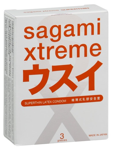 Ультратонкие презервативы Sagami Xtreme SUPERTHIN - 3 шт. - Sagami - купить с доставкой в Перми