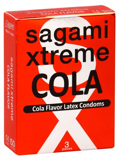 Ароматизированные презервативы Sagami Xtreme COLA - 3 шт. - Sagami - купить с доставкой в Перми