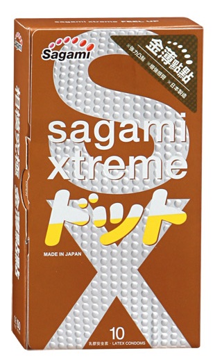 Презервативы Sagami Xtreme FEEL UP с точечной текстурой и линиями прилегания - 10 шт. - Sagami - купить с доставкой в Перми