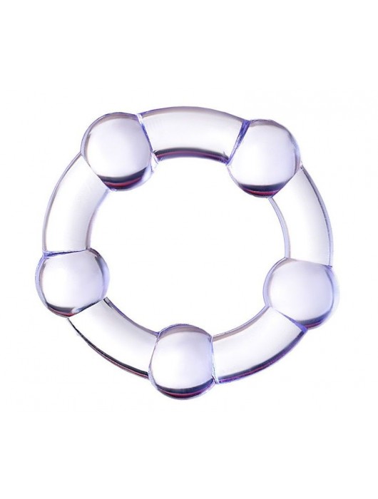 Фиолетовое эрекционное кольцо на пенис с бусинами - Штучки-дрючки - в Перми купить с доставкой