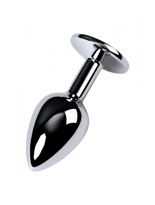 Серебристая конусовидная анальная пробка с фиолетовым кристаллом - 7 см. - ToyFa - купить с доставкой в Перми