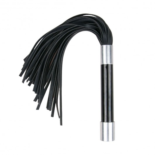 Черная плеть Easytoys Flogger With Metal Grip - 38 см. - Easy toys - купить с доставкой в Перми