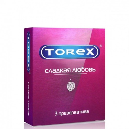 Презервативы Torex  Сладкая любовь  с ароматом клубники - 3 шт. - Torex - купить с доставкой в Перми