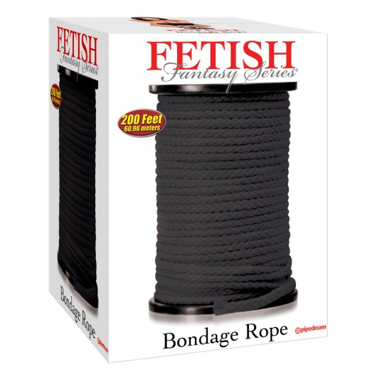 Черная веревка для связывания Bondage Rope - 60,9 м. - Pipedream - купить с доставкой в Перми